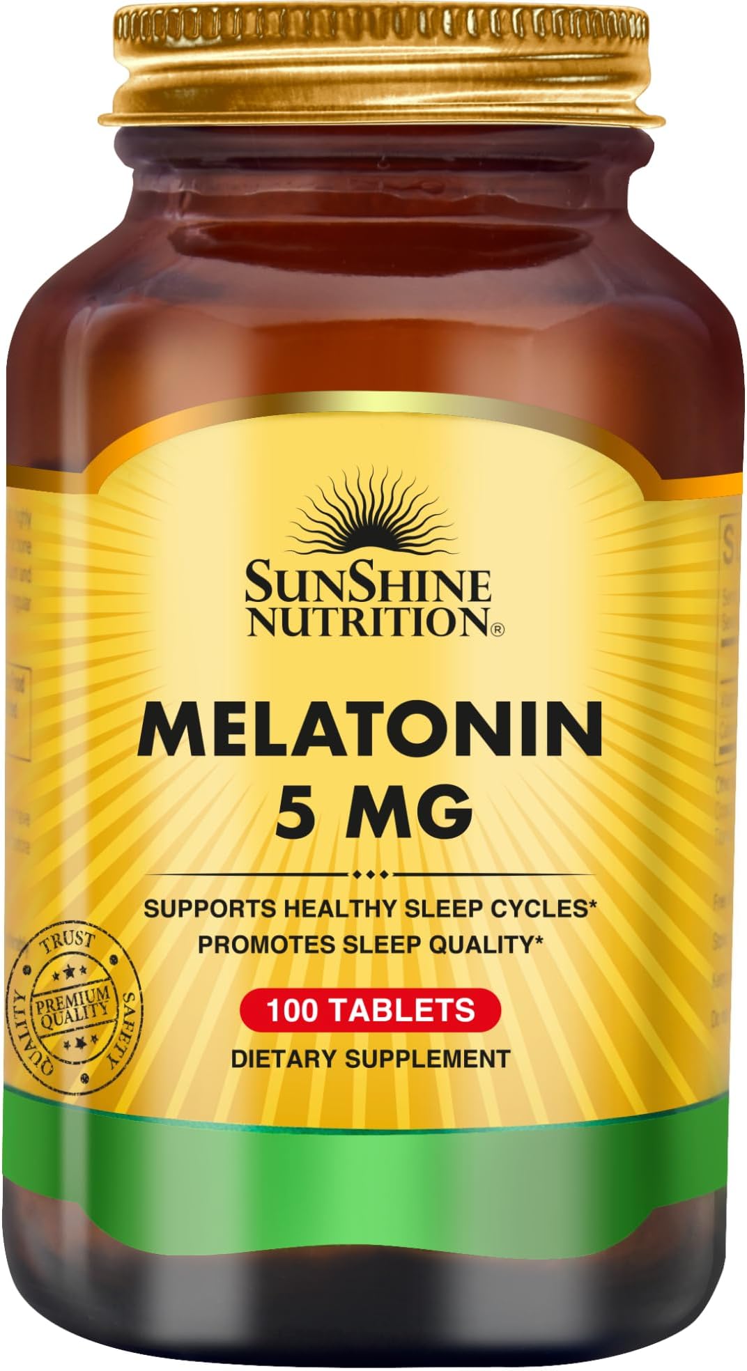 Sunshine Nutrition Melatonin 5mg I Non-Habit Forming I 100 Tablets