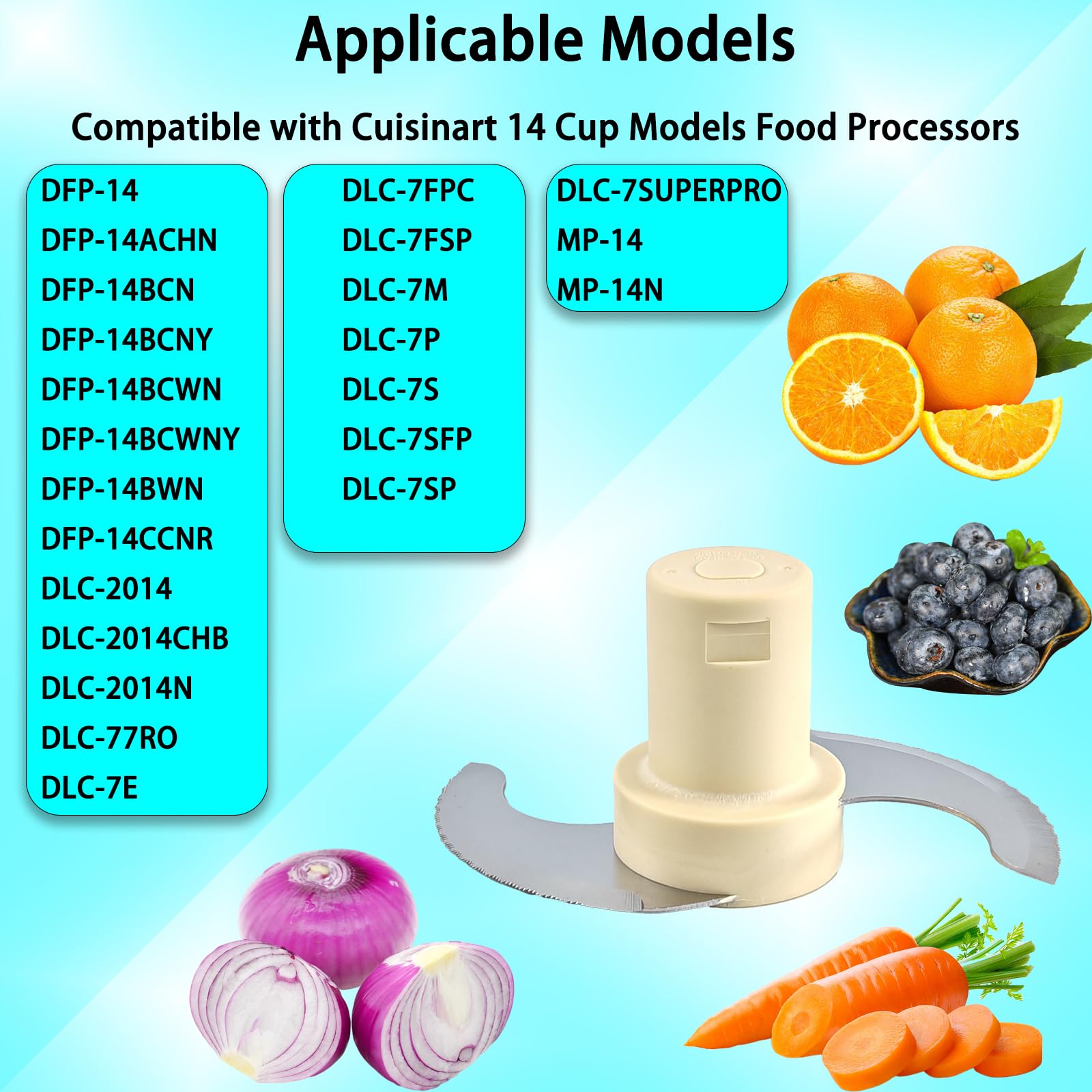 Food Processor Blade Replacement DFP-14 Blade Compatible with Cuisinart 14 Cup Food Processor Fit for Model DLC-001TXB, DLC-2014, DFP-14BCN, DFP-14BWN, DFP-14BCNY