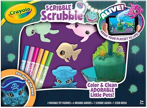 Miniatura 2 de Crayola Scribble Scrubbie Glow Lagoon - Juguetes de animales marinos, regalos para niños y niñas, mayores de 3 años