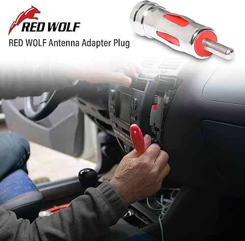 Miniatura 2 de RED WOLF Adaptador de antena de radio de coche, conector ISO a DIN, actualización de antena de fábrica para reemplazo estéreo de radio del mercado