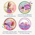 Battat Toy Purse, Play Circle Princess Purse Set, Dress-Up Play, Playset | Includes handbag, coin purse, phone, lipstick, compact, credit card, glasses and keys for pretend play, Playset, 3+ Years