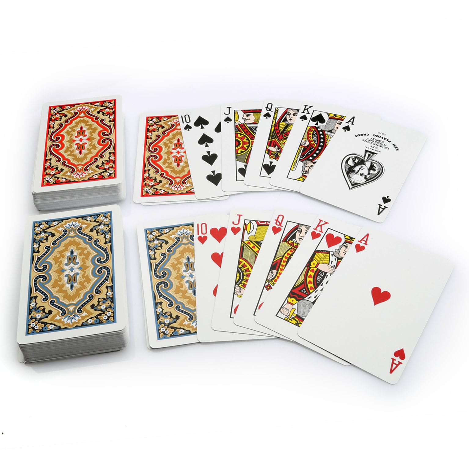 KEM Paisley Red and Blue, Bridge Size-Standard Index Playing Cards