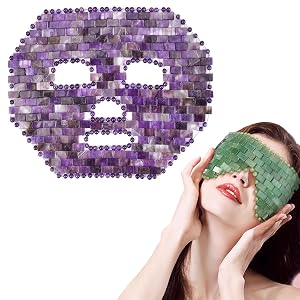 ideayard Jade Eye Mask Amethyst Face Mask Eliminate Wrinkles Puffiness Migraine Relief Mask