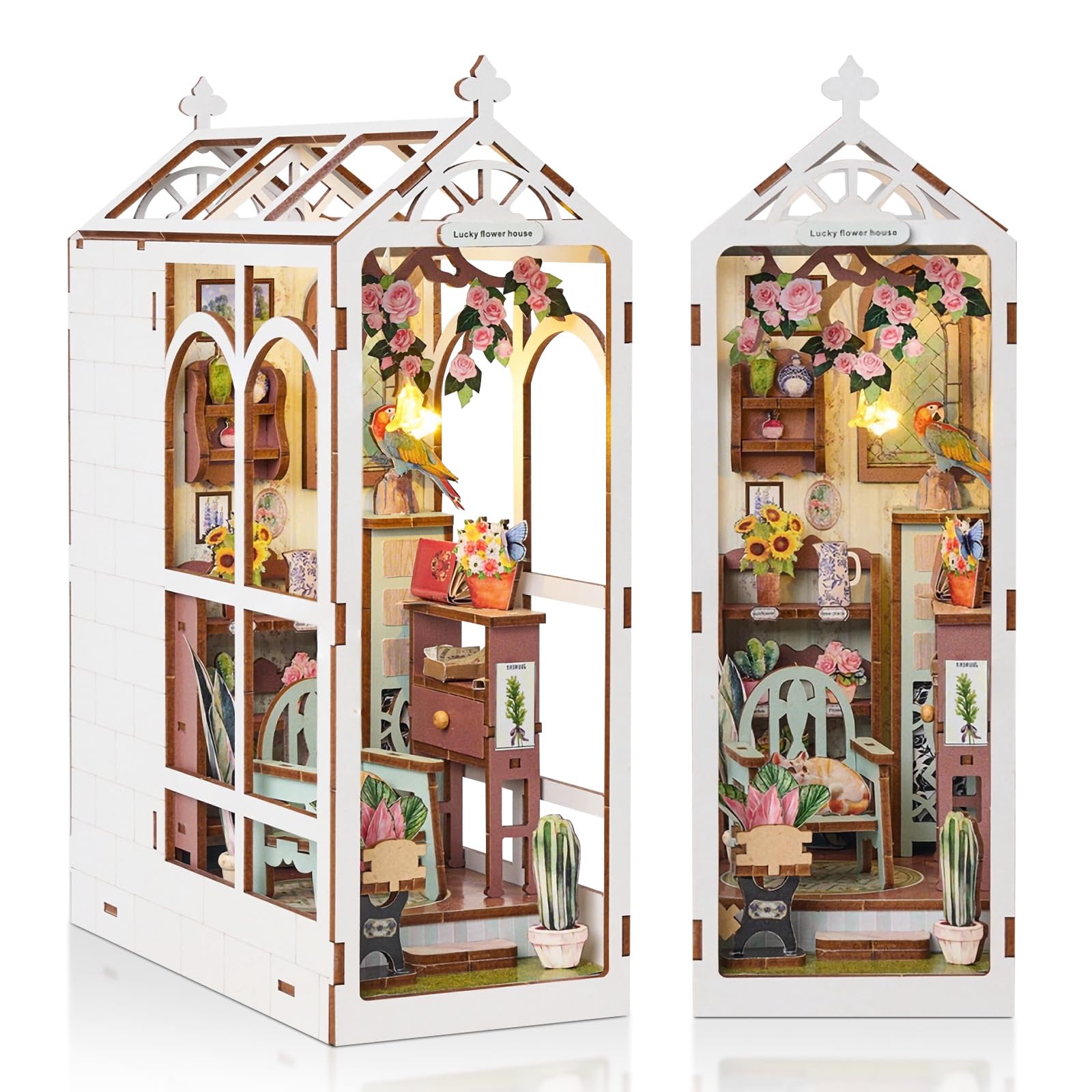 DIY ミニチュア ブックヌークキット 3Dモデル 木製 ドールハウス Amazon.co.jp: CCCDF DIYブックヌークキット DIYミニチュアドール