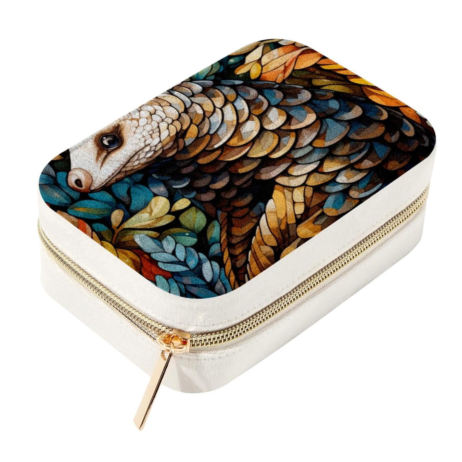 Boîte à bijoux Pangolin anti-nœuds, rangement spacieux pour colliers