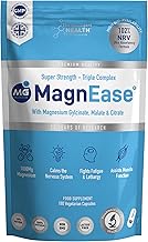 MagnEase Magnesium Glycinate 3-in-1 Complex - 1800mg High Bioavailability Magnesium Supplements - with Malate & Citrate for Muscle Function & Fatigue - 180 Capsules