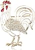 Alilang Crystal White Enamel Paint Mother Hen Farm Animal Pin Brooch