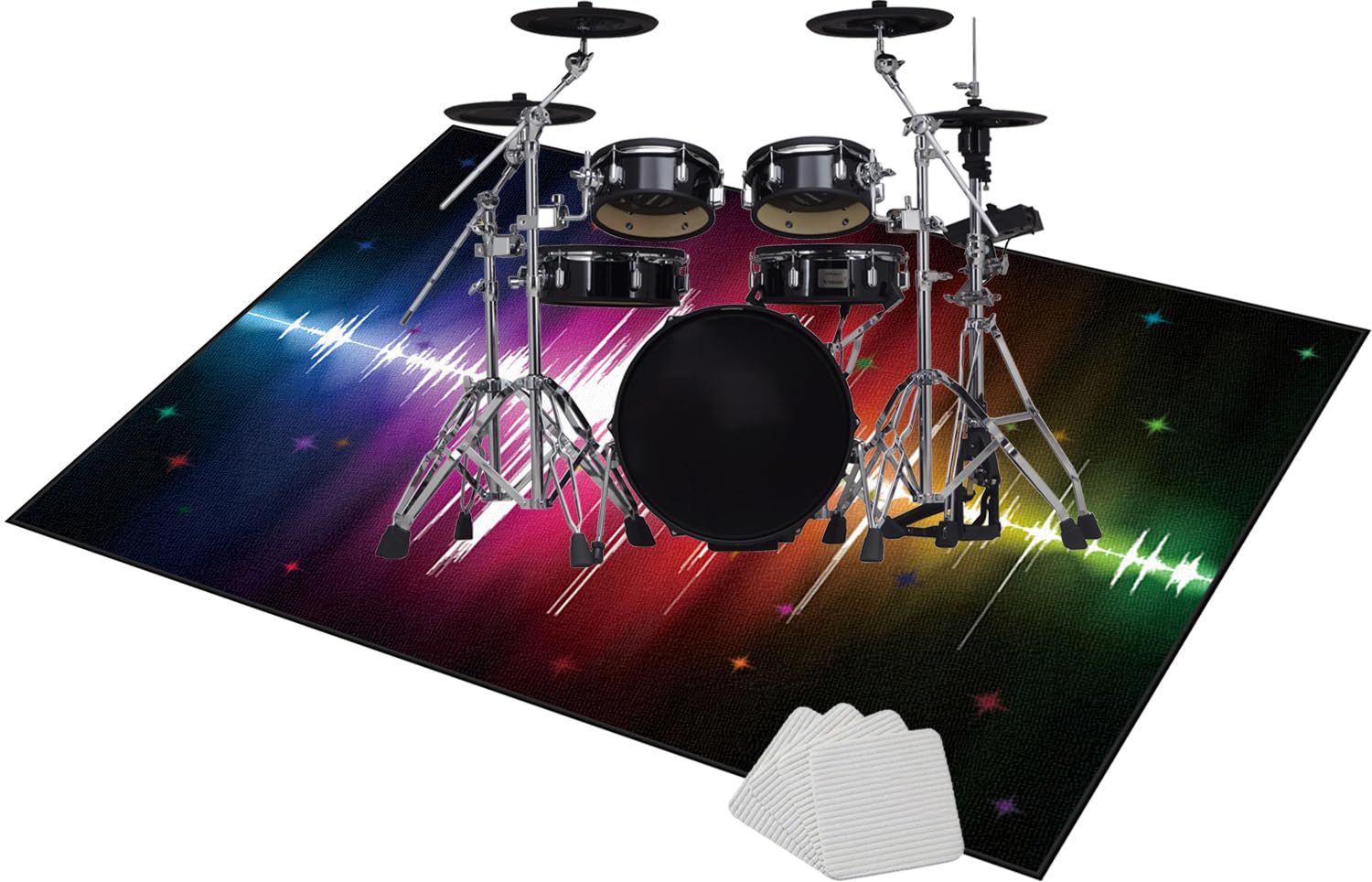 Dywan perkusyjny do perkusji i perkusji, dźwiękoszczelna mata perkusyjna, dywanik perkusyjny 120 x 80 cm, perkusja elektroniczna, bęben basowy, werbel, stojaki, gitary, zestaw perkusyjny itp