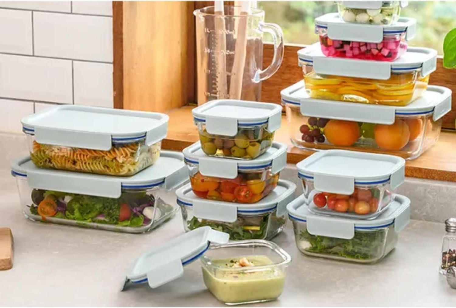 LocknLock LNG445S3W The Clear Borosilicate Glass Food Storage Containers with Lids, 6-Piece Set for Kitchen, Lunch, Meal Prep, Leftovers, Leakproof, Freezer, Microwave, and Dishwasher Safe, White - Image 10