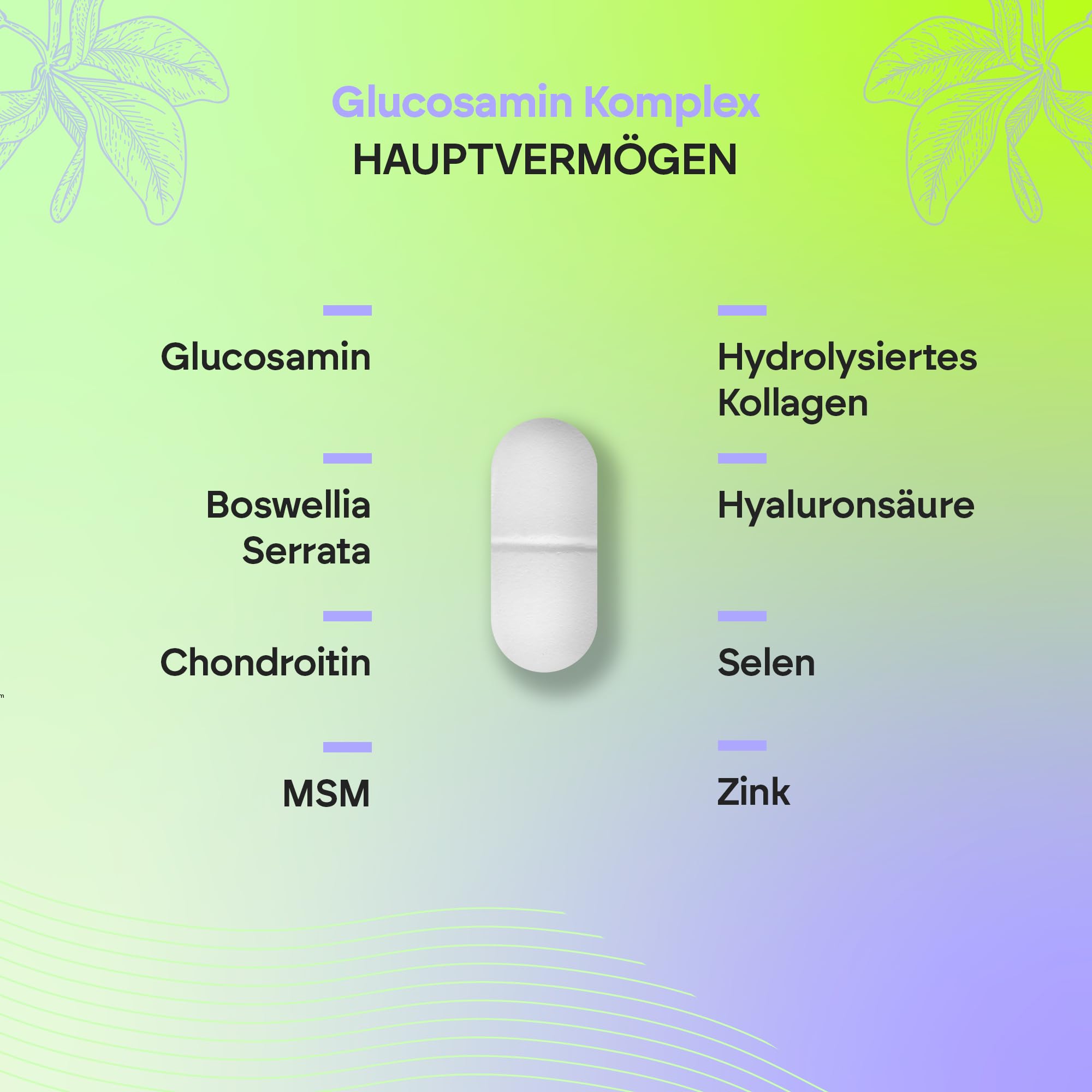 Glucosamin Chondroitin, MSM und Kollagen mit Hyaluronsäure, Boswellia, Selen und Zink – 120 Tabletten Glucosamin Complex Nutralie