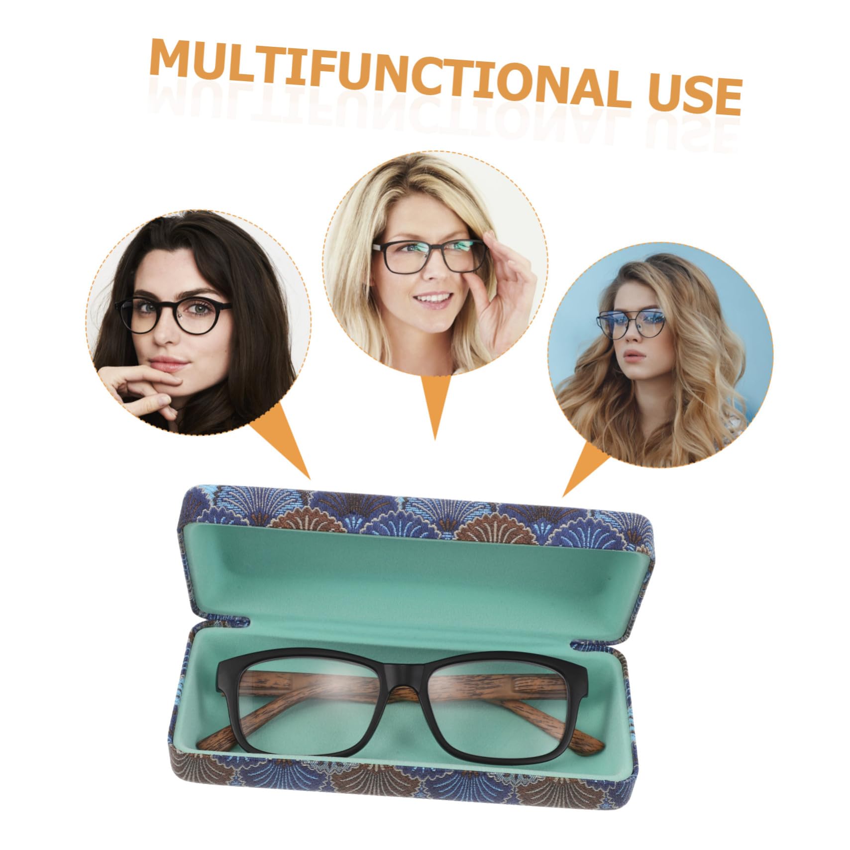 Hohopeti 4pezzi Scatola Rigida per Occhiali da Sole Custodia Organizer Portatile per Occhiali Scatola in Metallo Design Quadri per Viaggi e Uso Quotidiano per Donne e Uomini