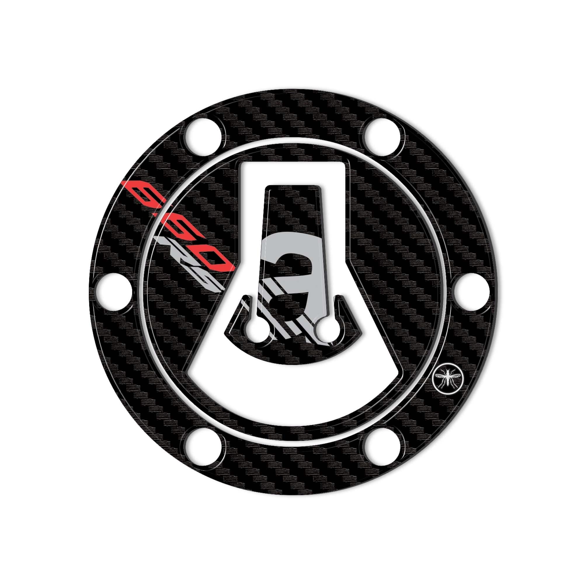 labelbike - 3D Sticker Motorcycle Tank Cap Decoration and Protection in Resin Compatible with Aprilia RS 660 2020-2025 - Color Carbon Red Gray