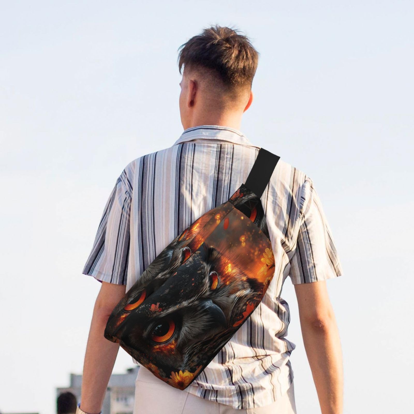 Floral Owl Fanny Pack For Women Man, Waist Belt Bag Crossbody For Sports Travel Hiking Running Jogging