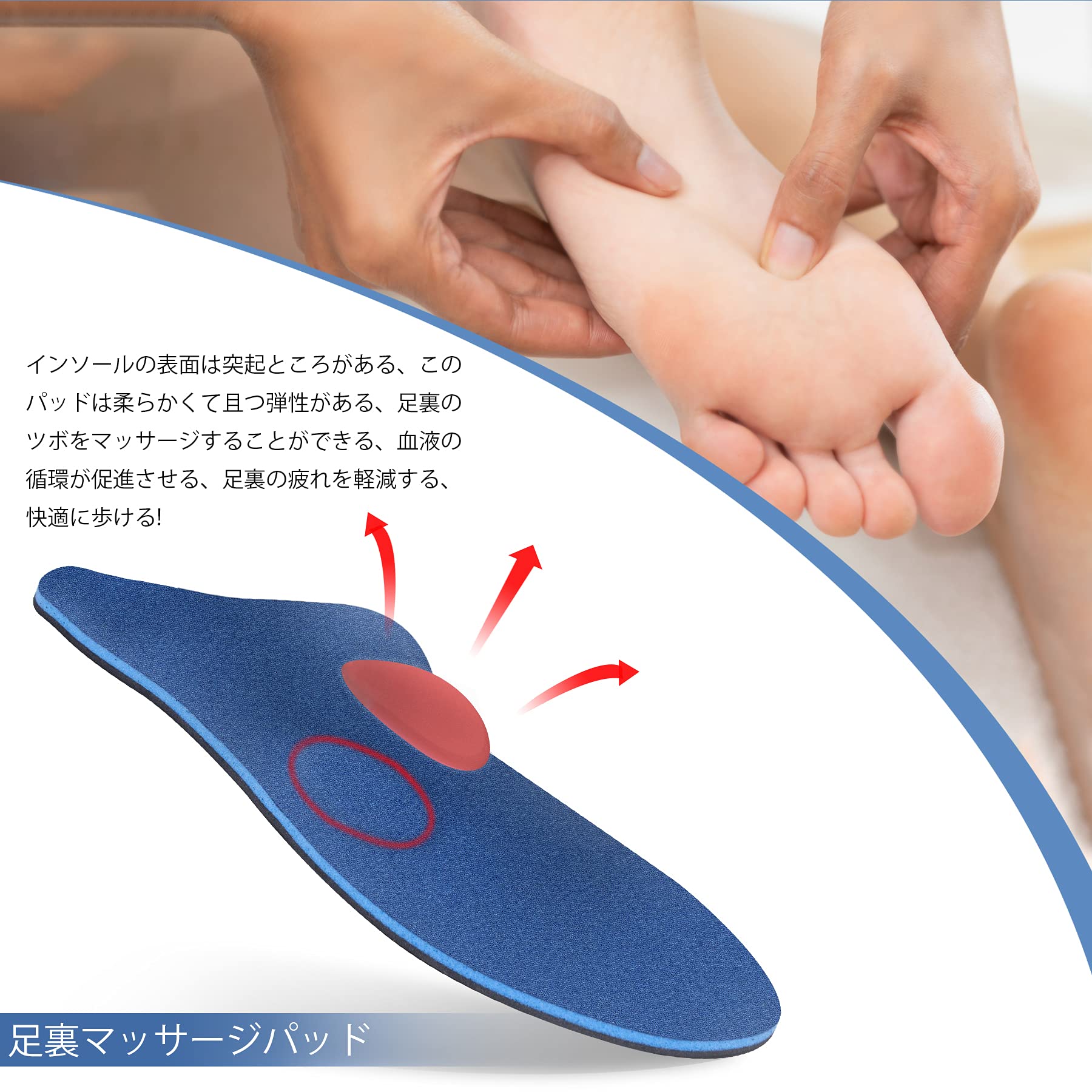 Amazon.co.jp: インソール 衝撃吸収 扁平足 日常用 中敷き アーチ 