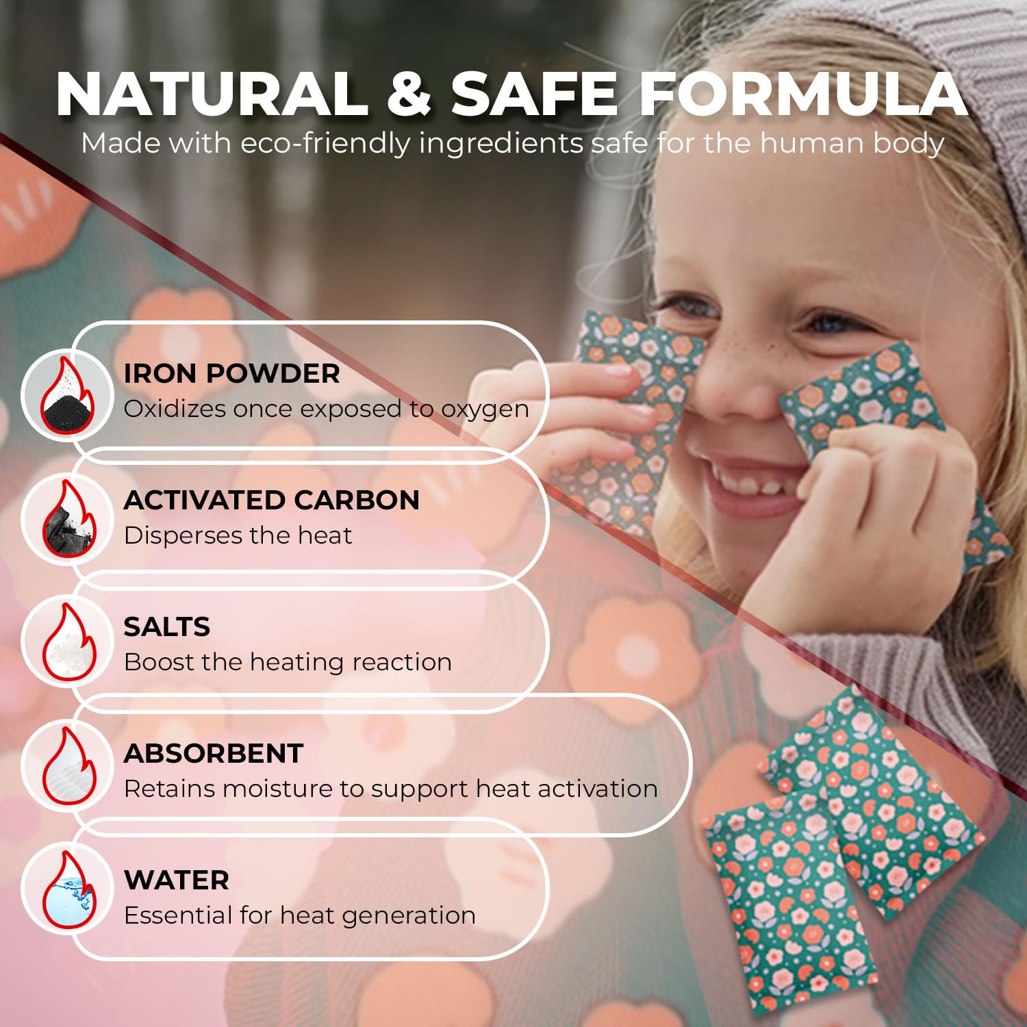 Poporang Mini Hands Hot Pack Hot Disposable Bulk Hasta 8 horas de calor