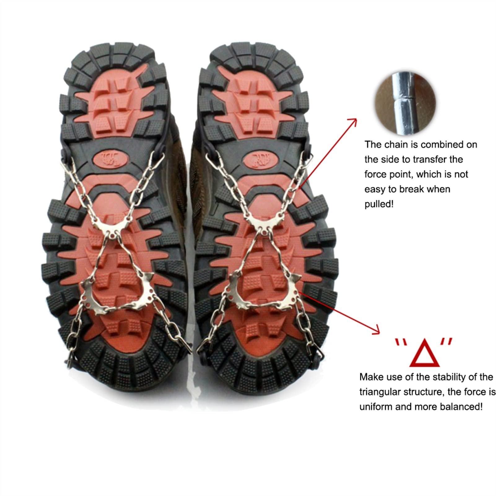 Schuhspikes 1 Paar 6 Zähne Klettern Steigeisen Winter Wandern Angeln EIS Schnee Schuhe Deckt Anti Slip Spike Cleats Mangan Stahlgreifer (Color : Black)