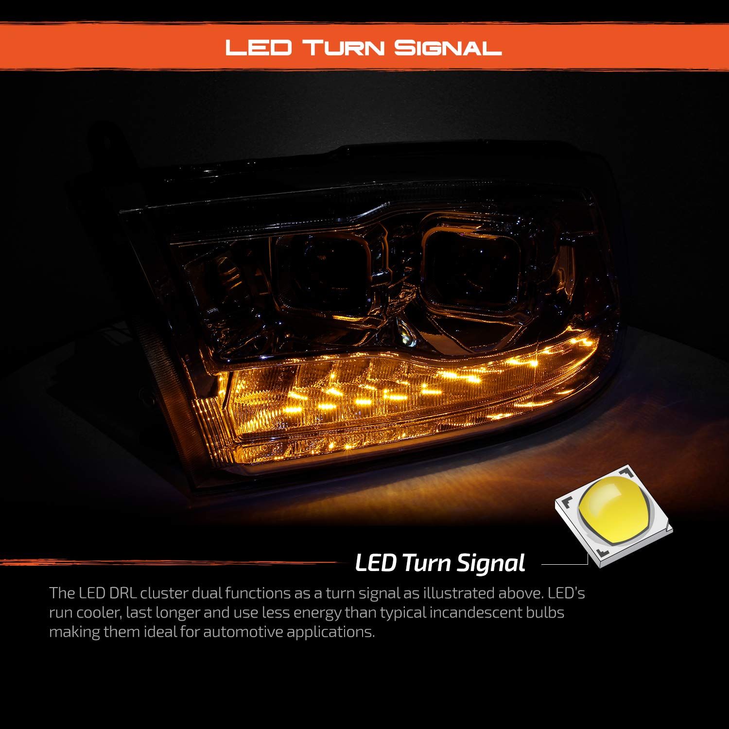 OPT7 09-18 RAM 1500 Black AURA RGB-W DRL LED Tube Headlights Projector -Bluetooth Built In Full Color - Foto 11