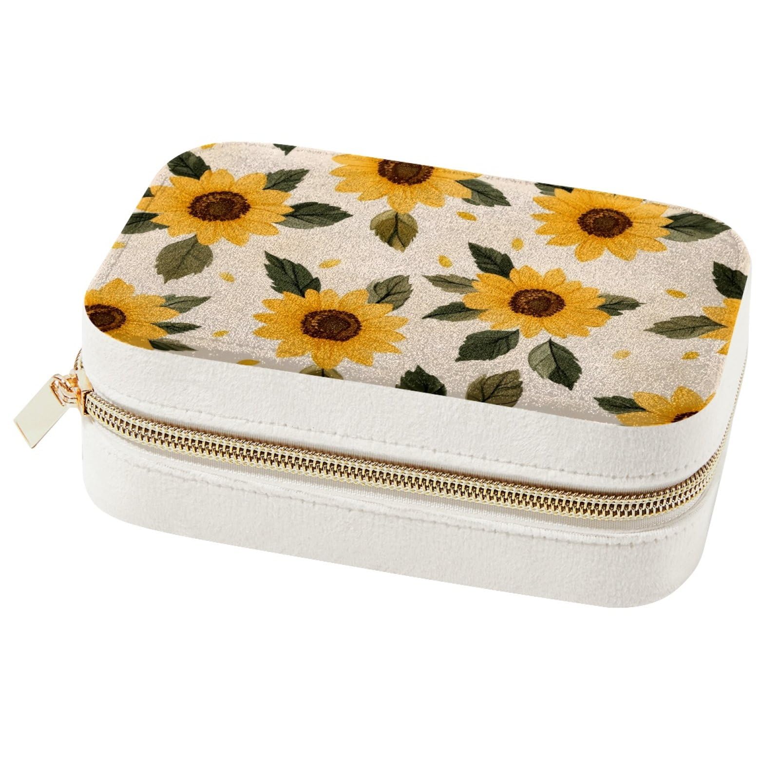 Boîte à bijoux portable tournesol pour ne plus jamais emmêler vos colliers en voyage