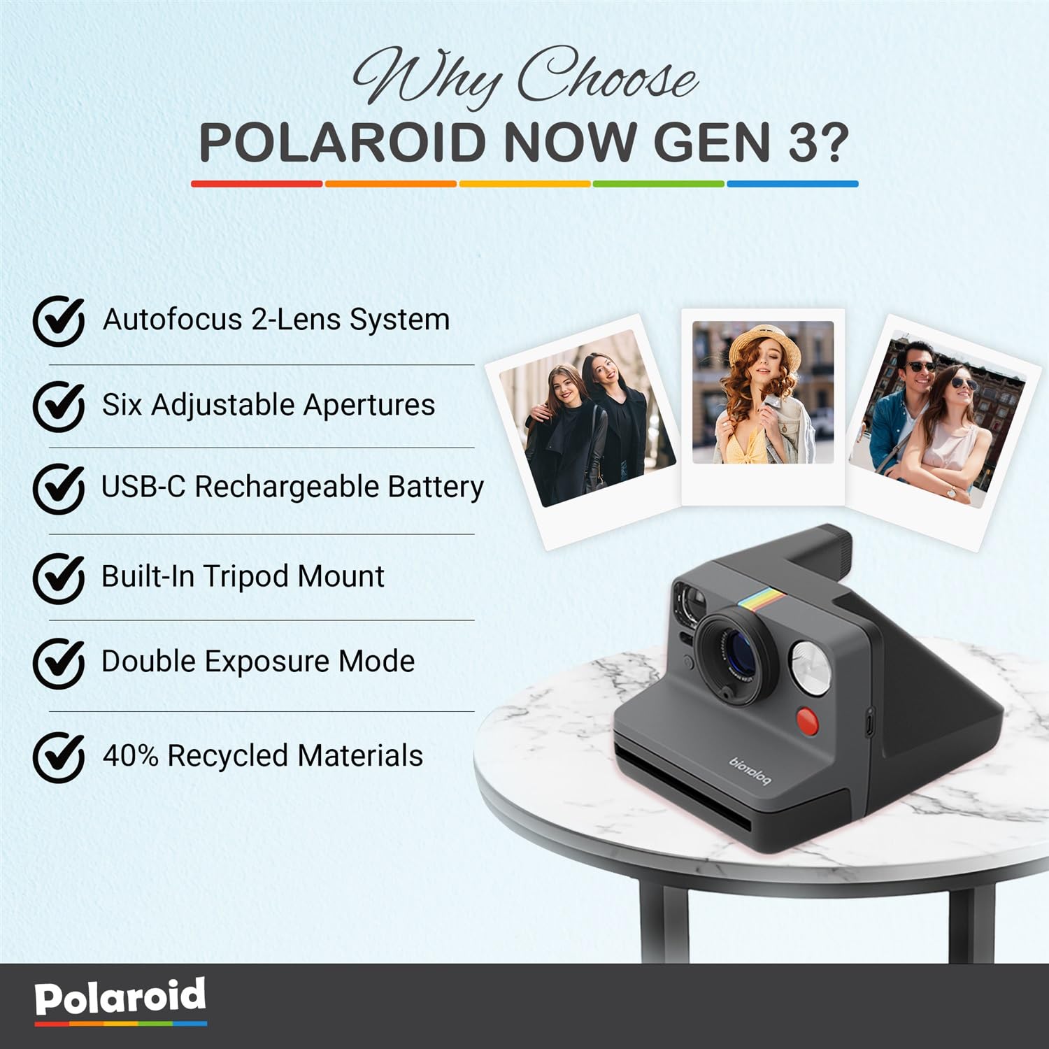 Amazon.com : Polaroid Now Generation 3 I-Type Instant Camera
