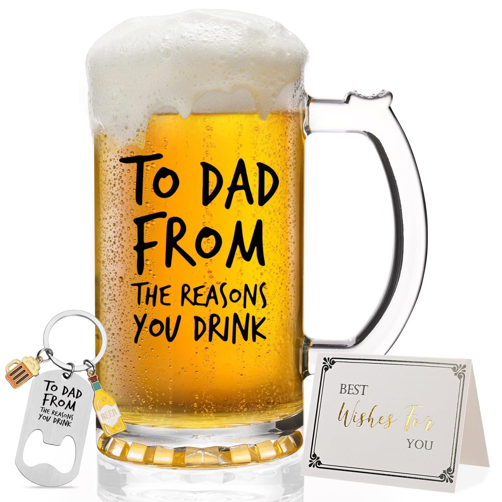 Regalos para el día del padre de hija e hijo taza de cerveza original