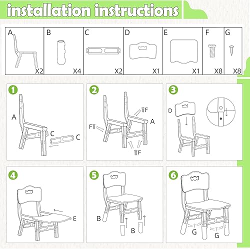 Miniatura 4 de Paquete de 2 sillas ajustables para niños, juego de asientos de plástico para niños, sillas de altura para niños, sillas de estudio para niños y