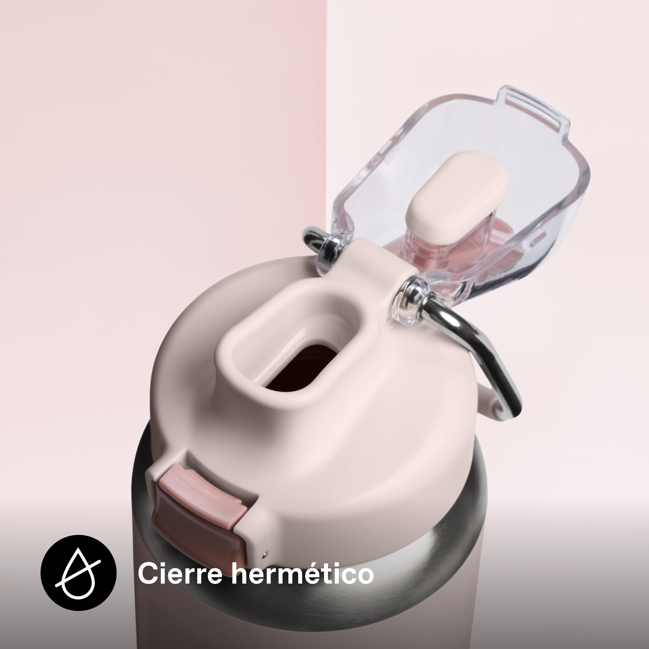 STANLEY Wellspring Bottle 0.7L - 12 Horas Fría - 40 Hours Helada - Sin BPA Botella Agua Acero Inoxidable - Apta Para Lavavajillas - Aislamiento Al Vacío - Rose Quartz