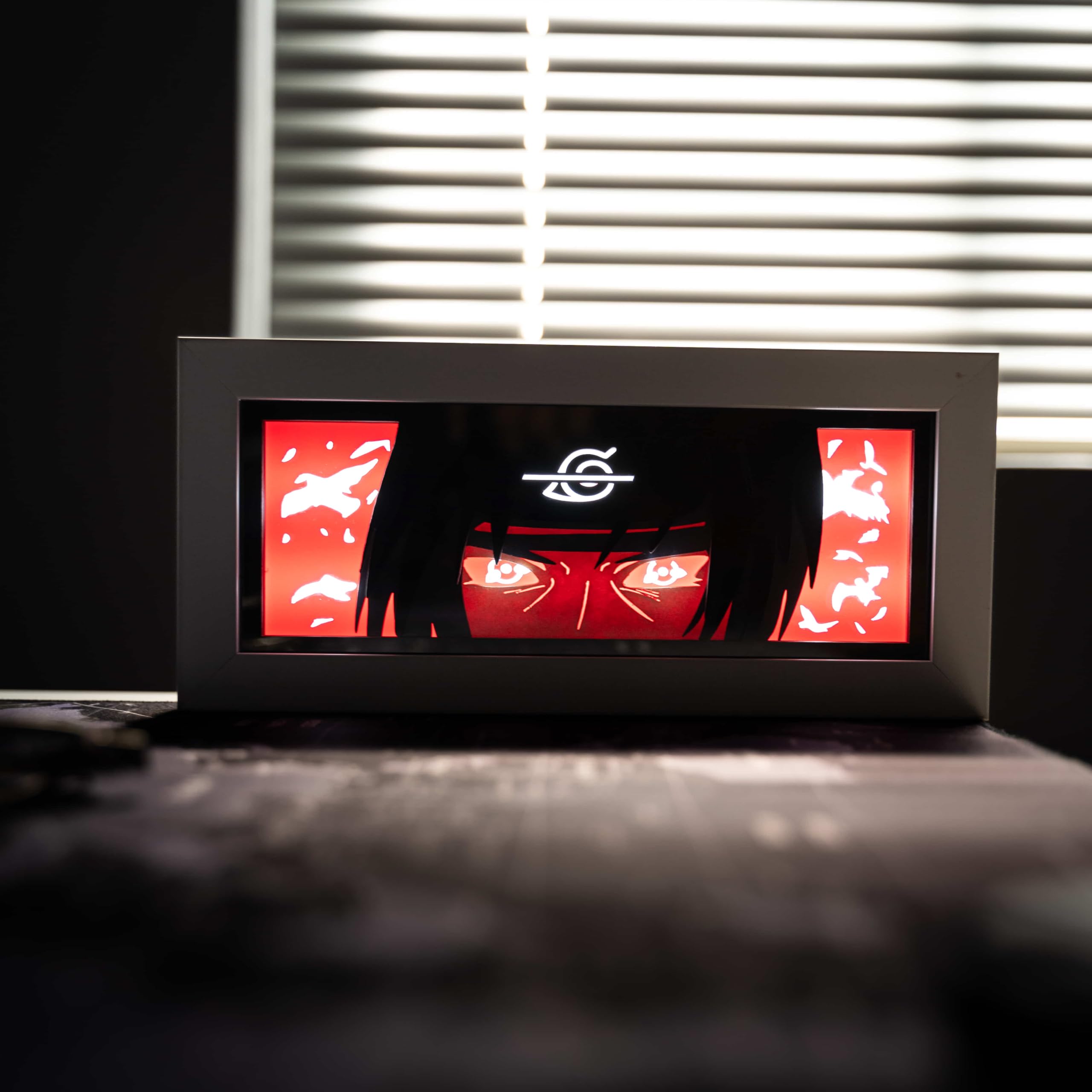 ARTIFYM2M Acrylic Itachi Uchiha Anime 3D Shadow/Light Box Night Lamp, Led, Multi Color
