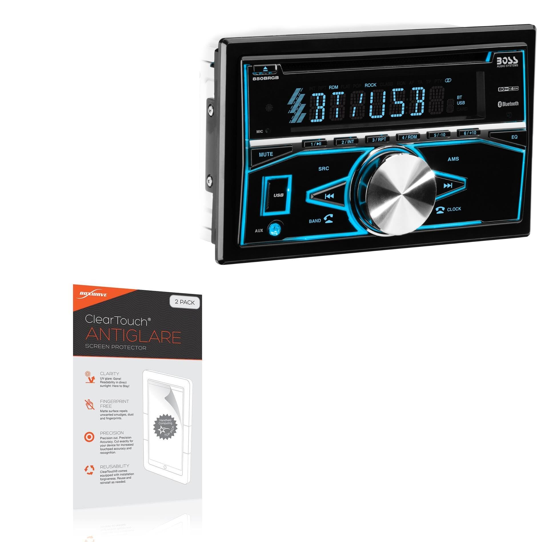 BoxWave Screen Protector Compatible With BOSS Audio 850BRGB - ClearTouch Anti-Glare (2-Pack), Anti-Fingerprint Matte Film Skin