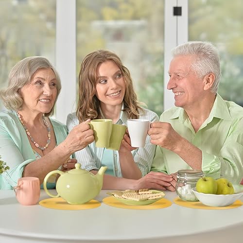 Miniatura 5 de 72 manteles individuales de papel con purpurina dorada, redondos, desechables, de papel de espejo, decorativos, para comedor, boda, banquete,