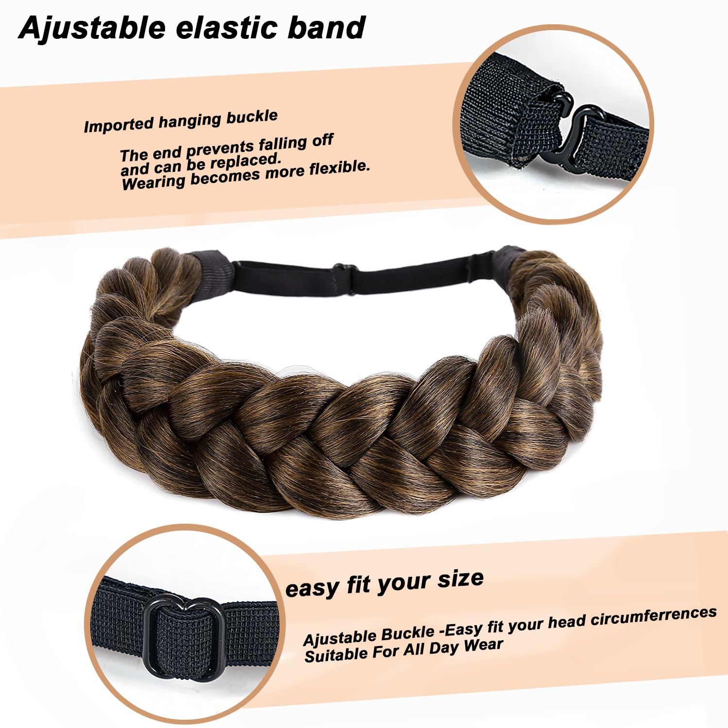 Amazon.com : STHEJFB Bohemian Braided Headband Oversized  display picture 2