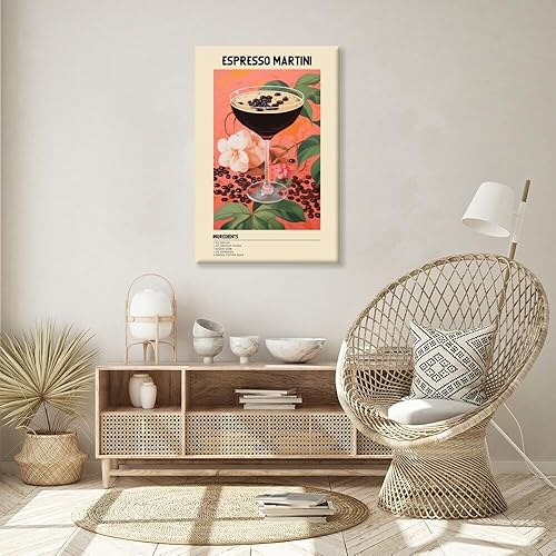 Miniatura 4 de GyXzodonti Pósteres de cóctel Espresso Martini retro, arte de pared de cóctel, bebida, decoración de pared, decoración de carrito de bar, cocina,