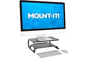 Mount-It! 2 Monitor Desk Mount with Laptop Stand