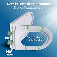 Angel Shield WC ülőke D-alakú fehér antibakteriális soft-close mechanizmussal 9