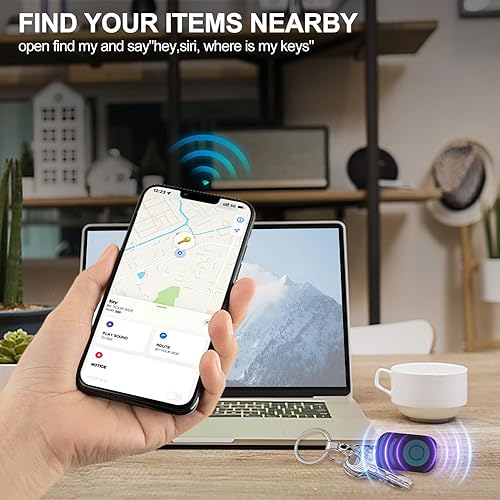 Miniatura 4 de YOMTOVM Localizador de llaves inteligente portátil, rastreador Bluetooth, localizador de seguimiento GPS, compatible con iOS Find My Phone Smart