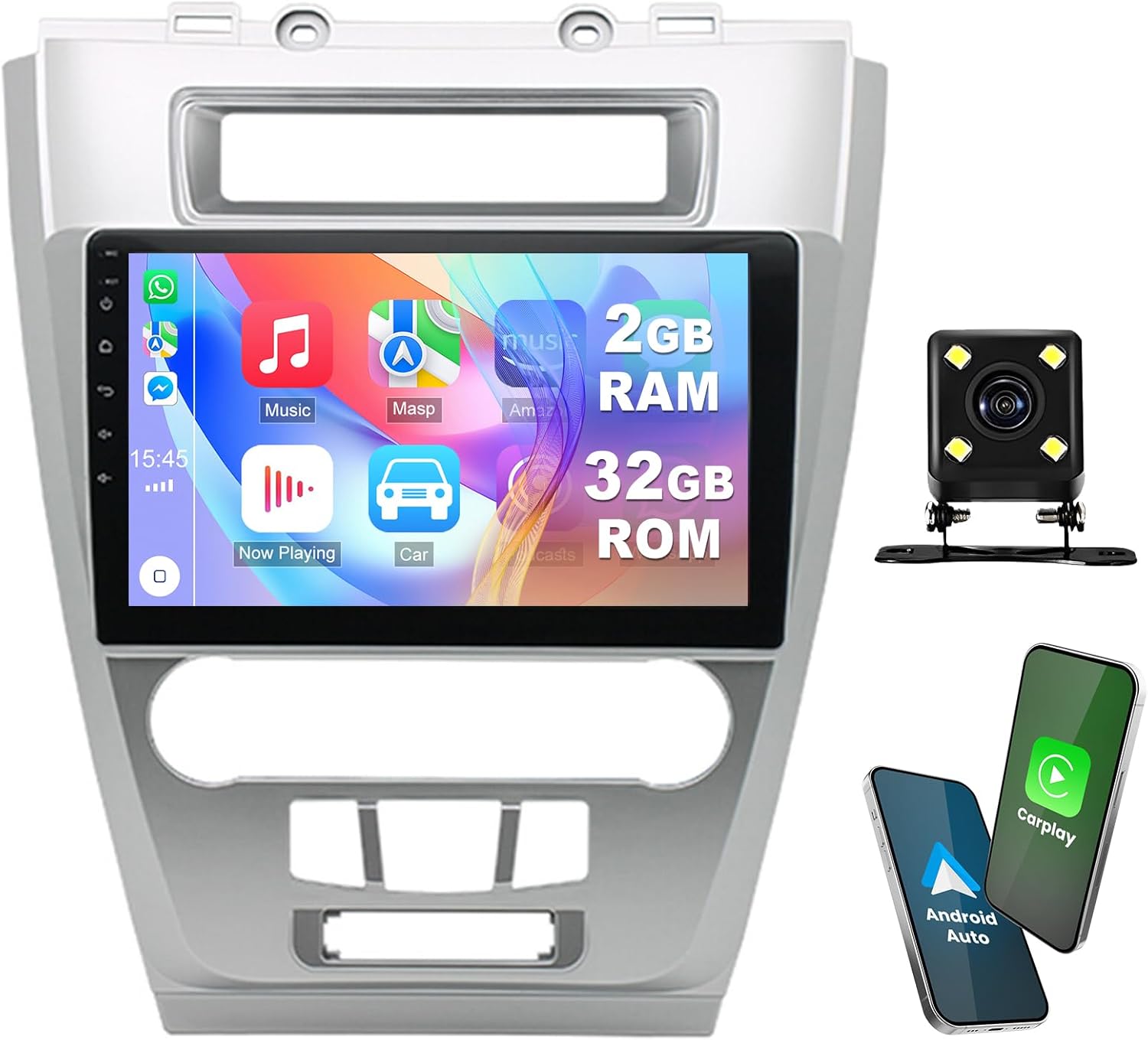 Android 13.0 Estéreo de coche doble DIN para Ford Fusion 2010-2012 10 pulgadas HD pantalla táctil receptor de audio para coche con navegación GPS
