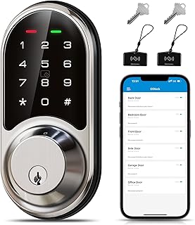 Veise Smart Lock, Keyless Entry Door Lock, Smart Locks for Front Door with App Control, Electronic Digital Lock with Touchscreen Keypad Set, Smart Deadbolt, Auto Lock, Easy Install, Satin Nickel