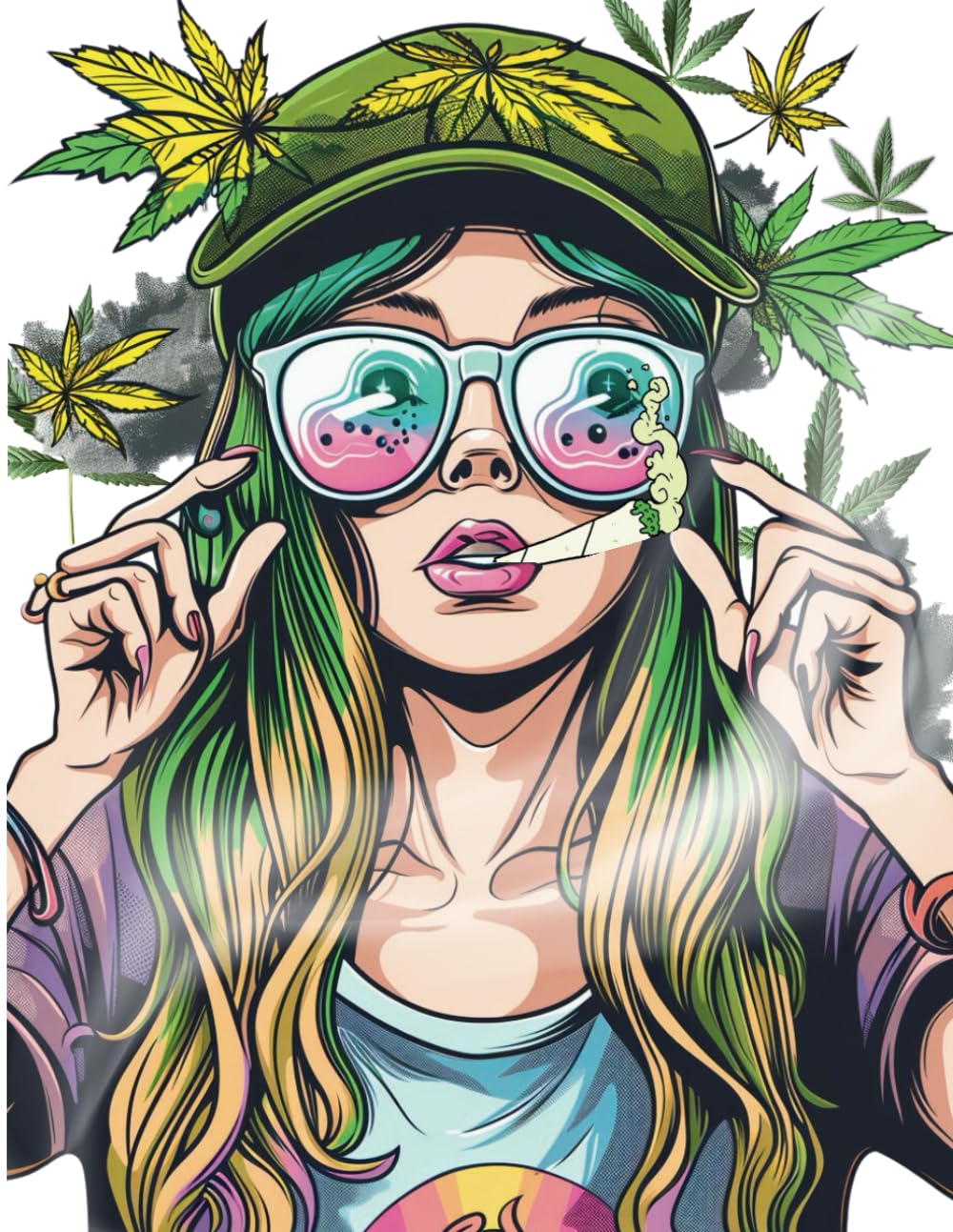 Stoner Coloring Book for Adults: Trippy Psychedelic 420 Coloring Pages, Stoned High Relaxation