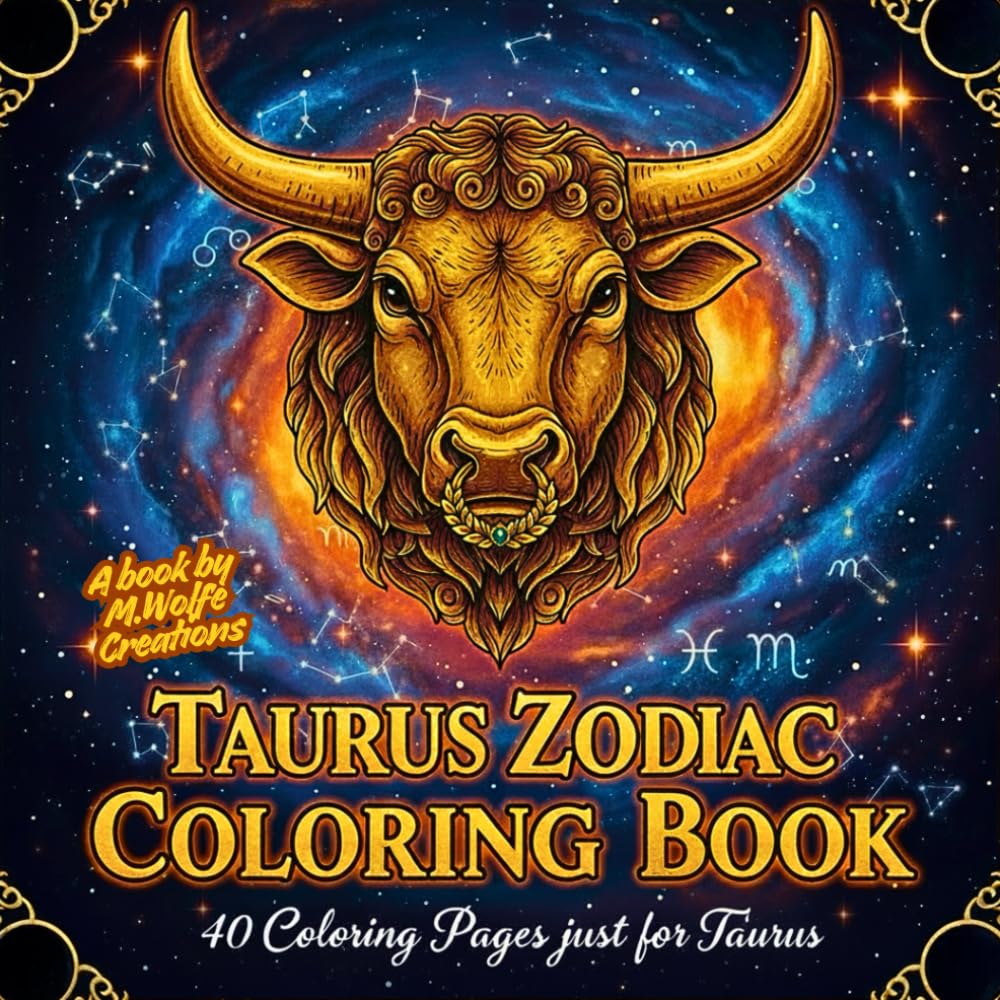 Taurus Zodiac Coloring Book | 40 Coloring Pages just for Taurus: Mystical, Fantasy, Astrology Sign Art for Adults & Teens (The Cosmic Zodiacs)