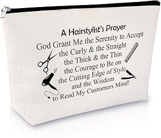 Hairdresser Gift for Women Makeup Bag Hair Stylist Appreciation Gift Cosmetology Graduation Gift Cosmetic Bag Anniversary Birthday Gift for Hair Dresser Salon Christmas Gift Travel Cosmetic Pouch