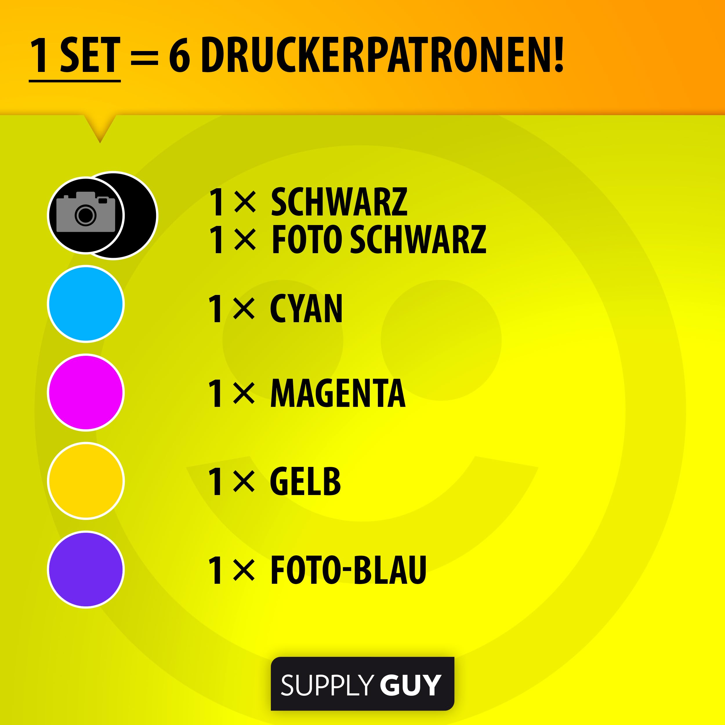 Supply Guy 6 Druckerpatronen XXL Kompatibel Mit Canon PGI-580/CLI-581 – Für Pixma TS-Serie