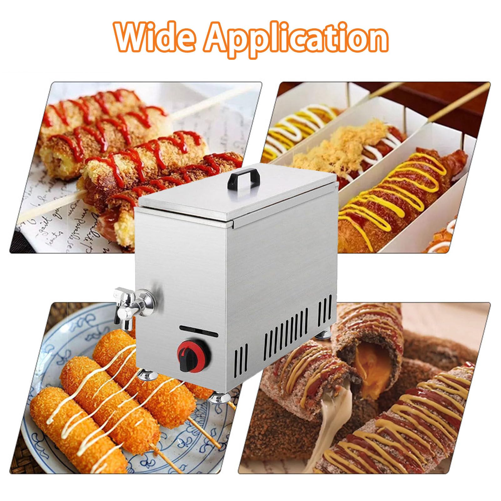 Machine à frire pour hot-dog, grande capacité de 21 l, pour faire des chiens de maïs mozzarella, idéale pour les restaurants, les magasins et la maison
