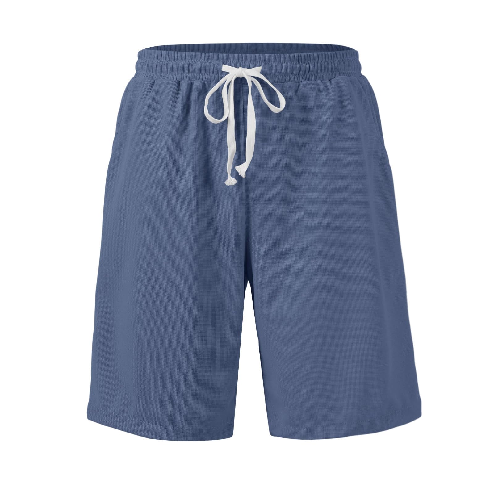 Short Homme Motif Gaufré Court Shorts Ete Sport Décontracté Bermuda Pantalon avec Poches et Cordon de Serrage