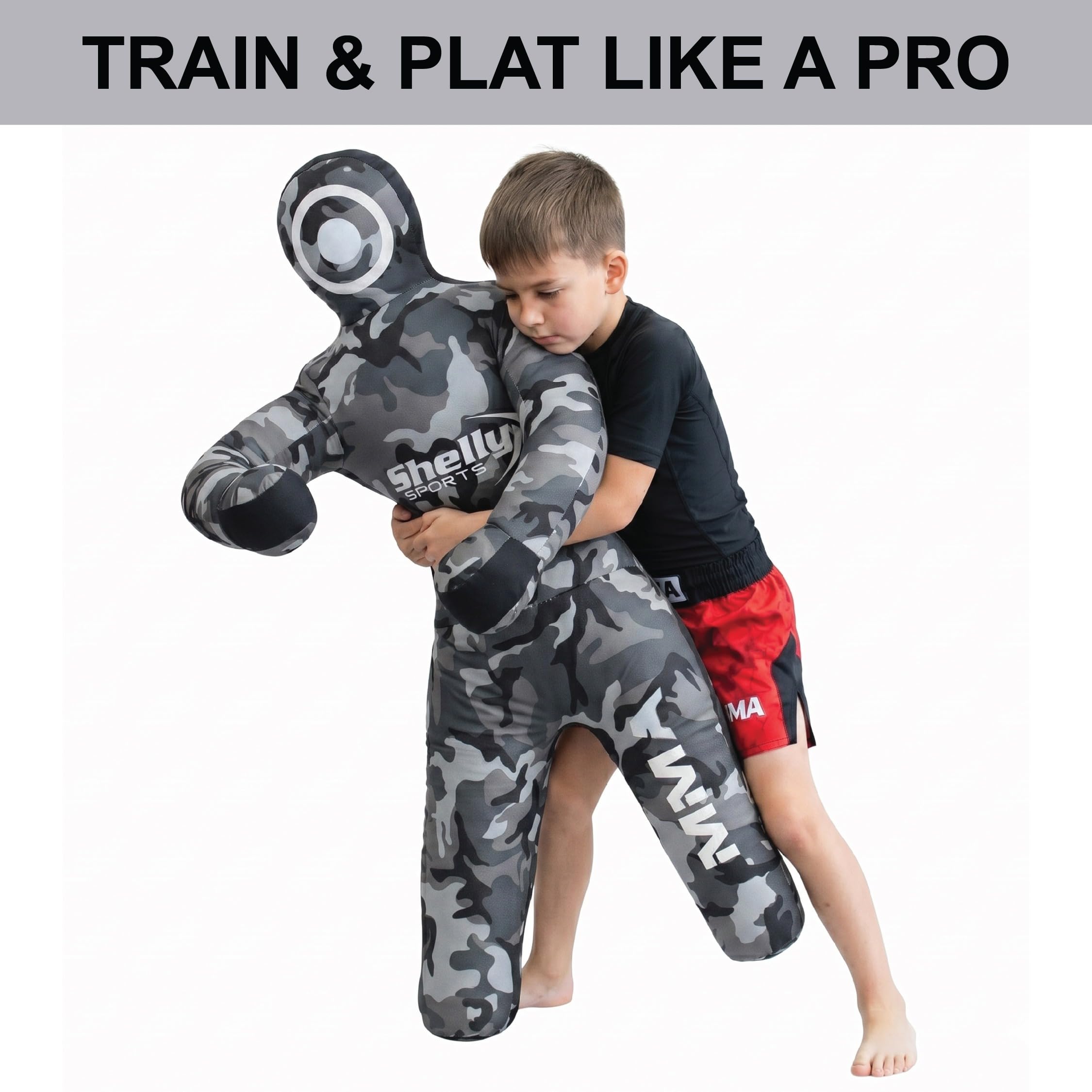 Shelly - Ciuccio per sacco da boxe per bambini, per arti marziali, boxe, karate, jiu jitsu, brasiliano, per arti marziali, boxe, karate, allenamento, senza imbottitura