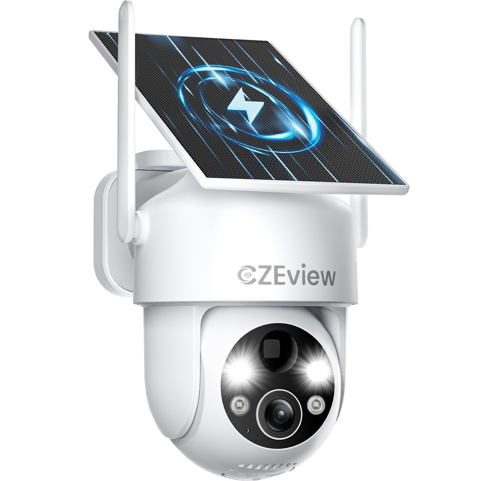2way簡易アラーム ハリウッドサイレン２仕様 + LEDスキャナー7連白 CZEview 2K WiFi Outdoor Solar Surveillance Camera, Wireless