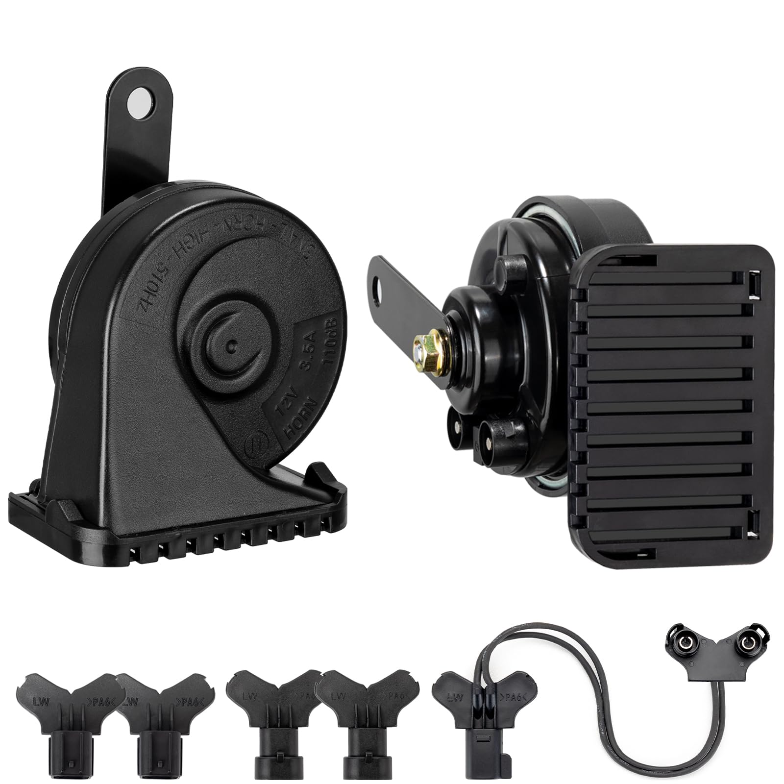 Auto Horn Suitable for Chevy/GMC/Ford 12V Car Horns Loud with Protective Grill Dual-Tone Electric Snail Horn Waterproof and Dustproof