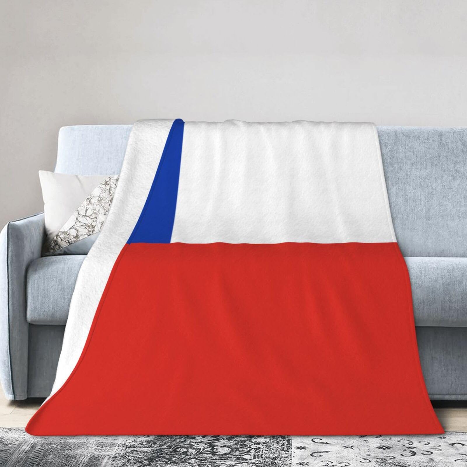 Flag of Chile 40"x30" Fleece Blanket, Full Size, Super Soft, Suitable for Bed, Sofa, Camping, All Seasons