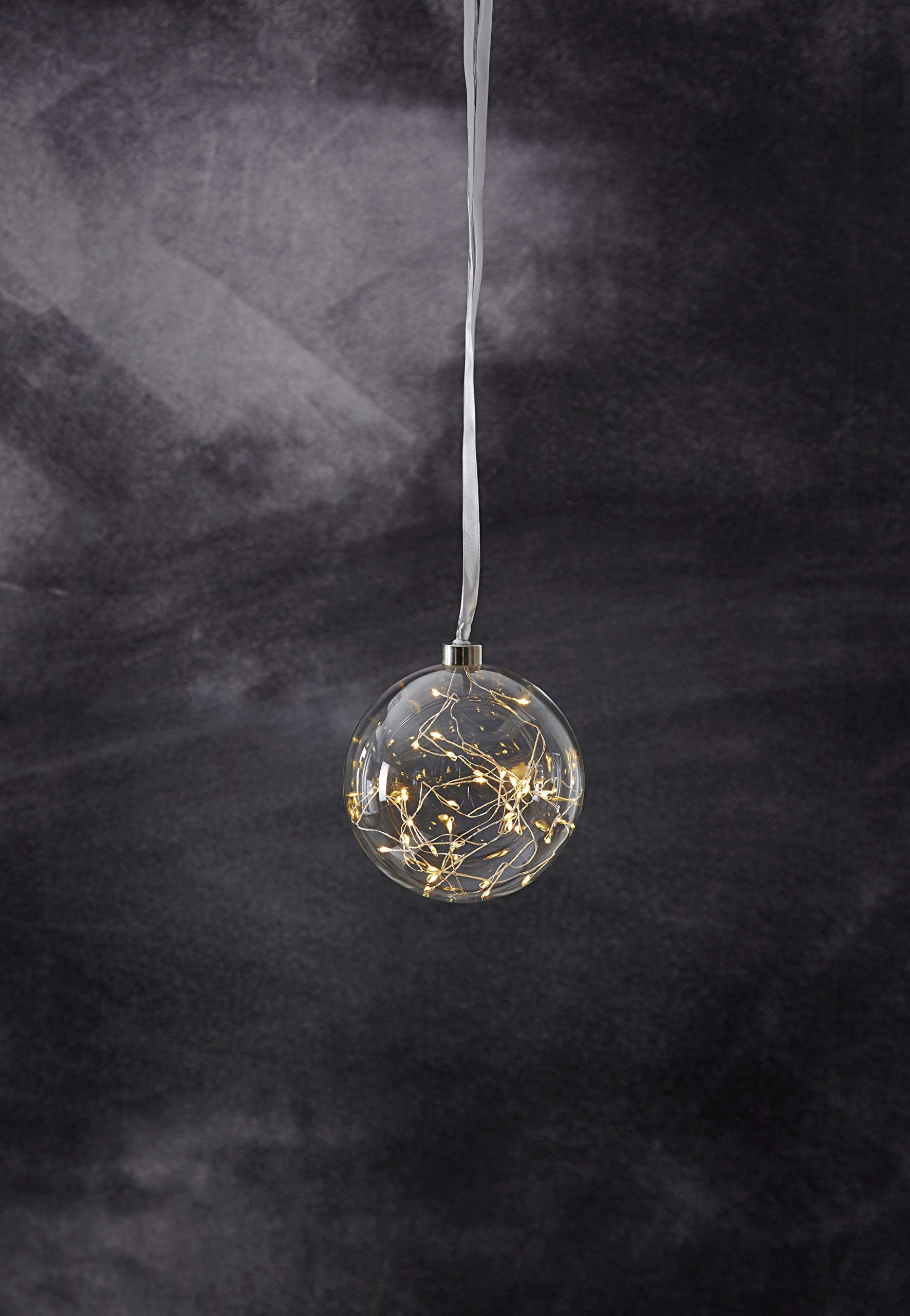 Best Season 457-75 "Glow Glaskugel mit 40 LED, Durchmesser circa 15 cm, warmweiß/transparent, 1.5 x 1.5 x 1.6 cm