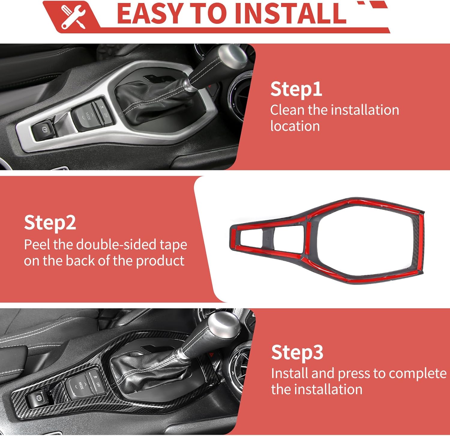 for Camaro Gear Shift Panel Trim Center Console Gear Panel Frame Cover Interiror Accessories Fit for Chevrolet Camaro 2017+