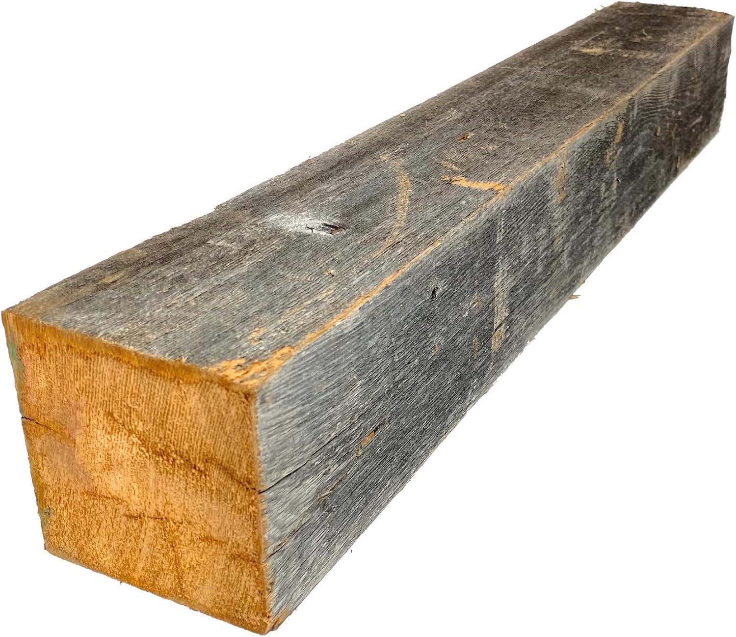 BarnwoodUSA Rustic Reclaimed Wood Beam 4x4x24" - Premium Farmhouse Shelf Post for DIY Remodeling & Weathered Decor