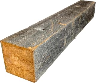 BarnwoodUSA Rustic Reclaimed Wood Beam 4x4x24" - Premium Farmhouse Shelf Post for DIY Remodeling & Weathered Decor